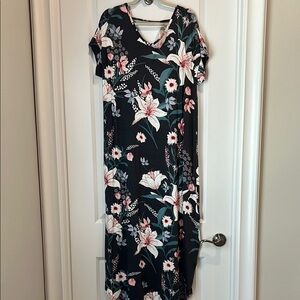 LuLaRoe Black Floral Maxi Dress